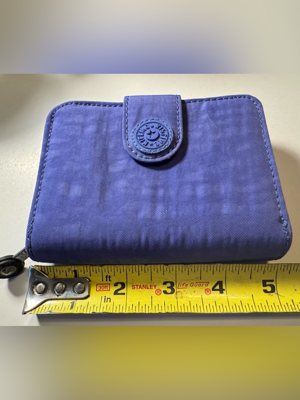 High End Kipling Vintage Blue Purple Women’s Trifold Zip Up Wallet MINTY - Picture 9 of 10